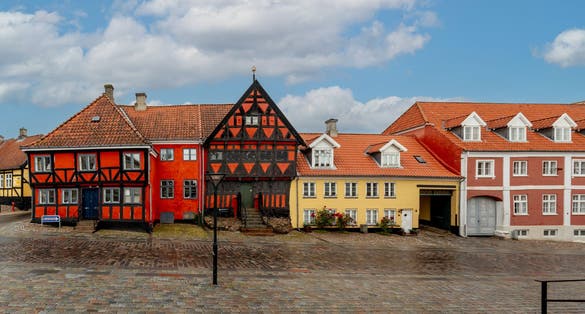 photo of view of Old houses in Denmark (Middelfart, Denmark.