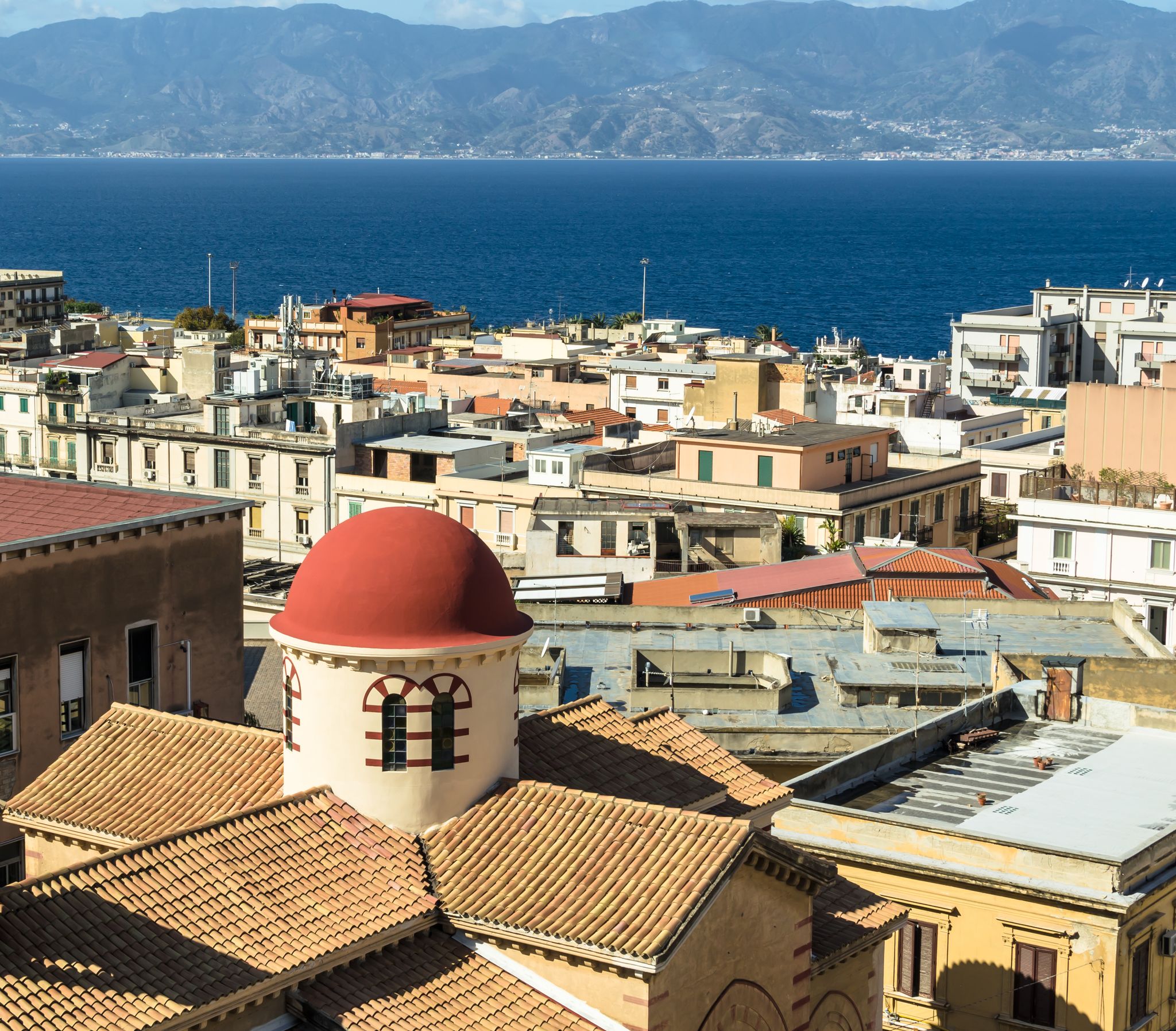 View of the roof of the church Chiesa degli Ottimati, also called Santa Maria Annunziata, is a Roman Catholic church in Reggio Calabria, Italy.