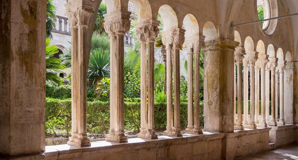 Photo of Cloister of the Franciscan monastery in Dubrovnik, Croatia.