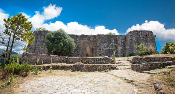 Photo of entrance to the Ali Pasha`s fortress near Agia village, Anthousa Preveza, Greece..