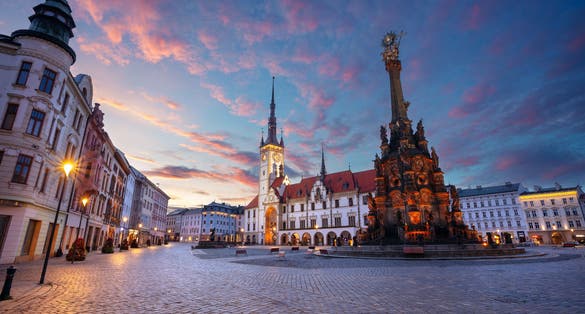 Photo of Upper Square and Holy Trinity Column, Olomouc, Czech Republic.