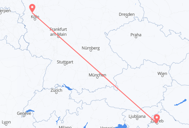 Zagreb to Düsseldorf