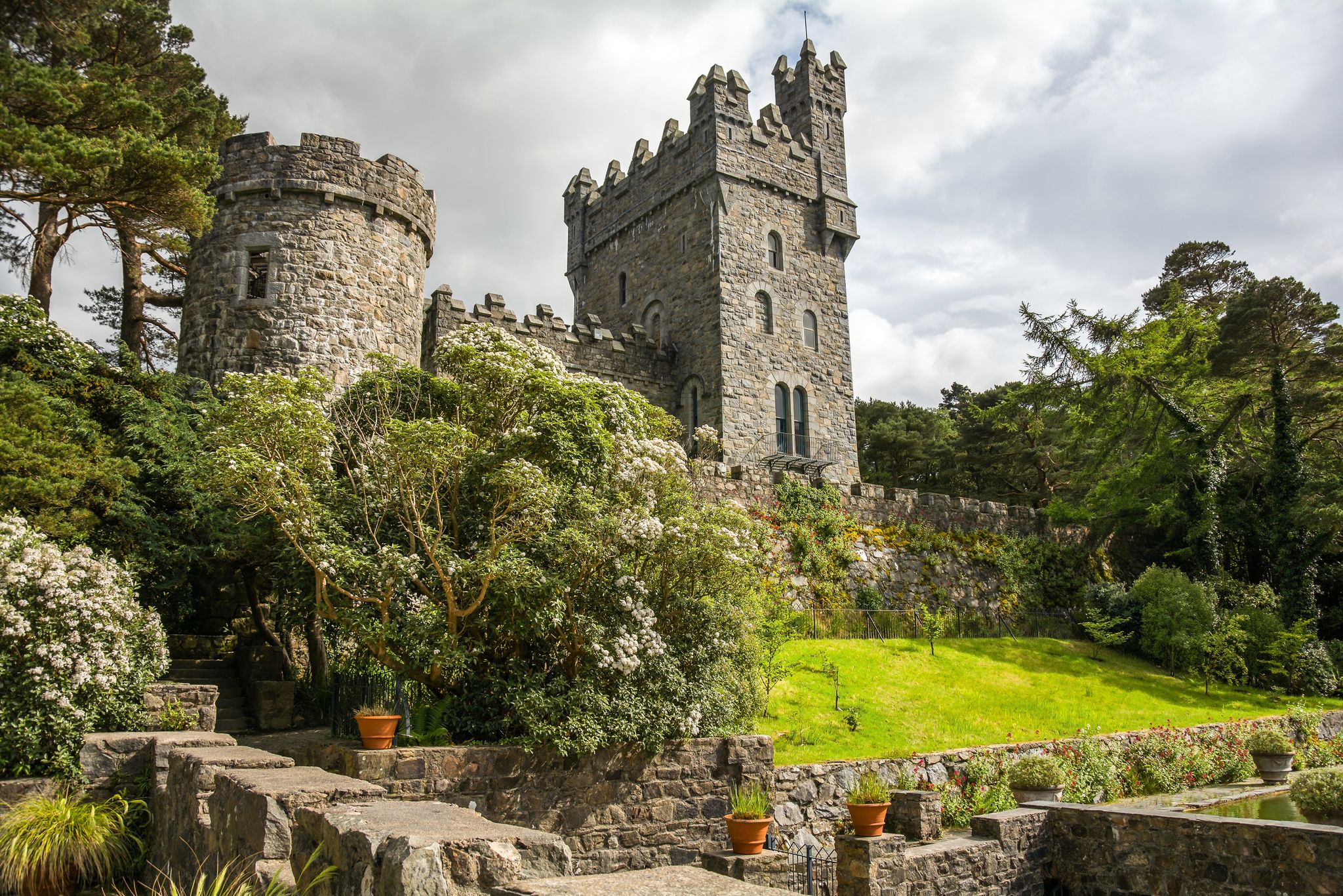 photo of Glenveagh Castle, Donegal in Ireland .