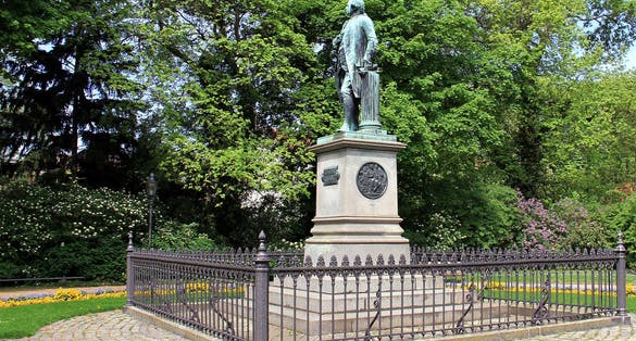 Photo of Monument in Brunswick - Sculpture - Gotthold Ephraim Lessing - writer, philosopher, dramatist, publicist and art critic, and an outstanding representative of the Enlightenment era.