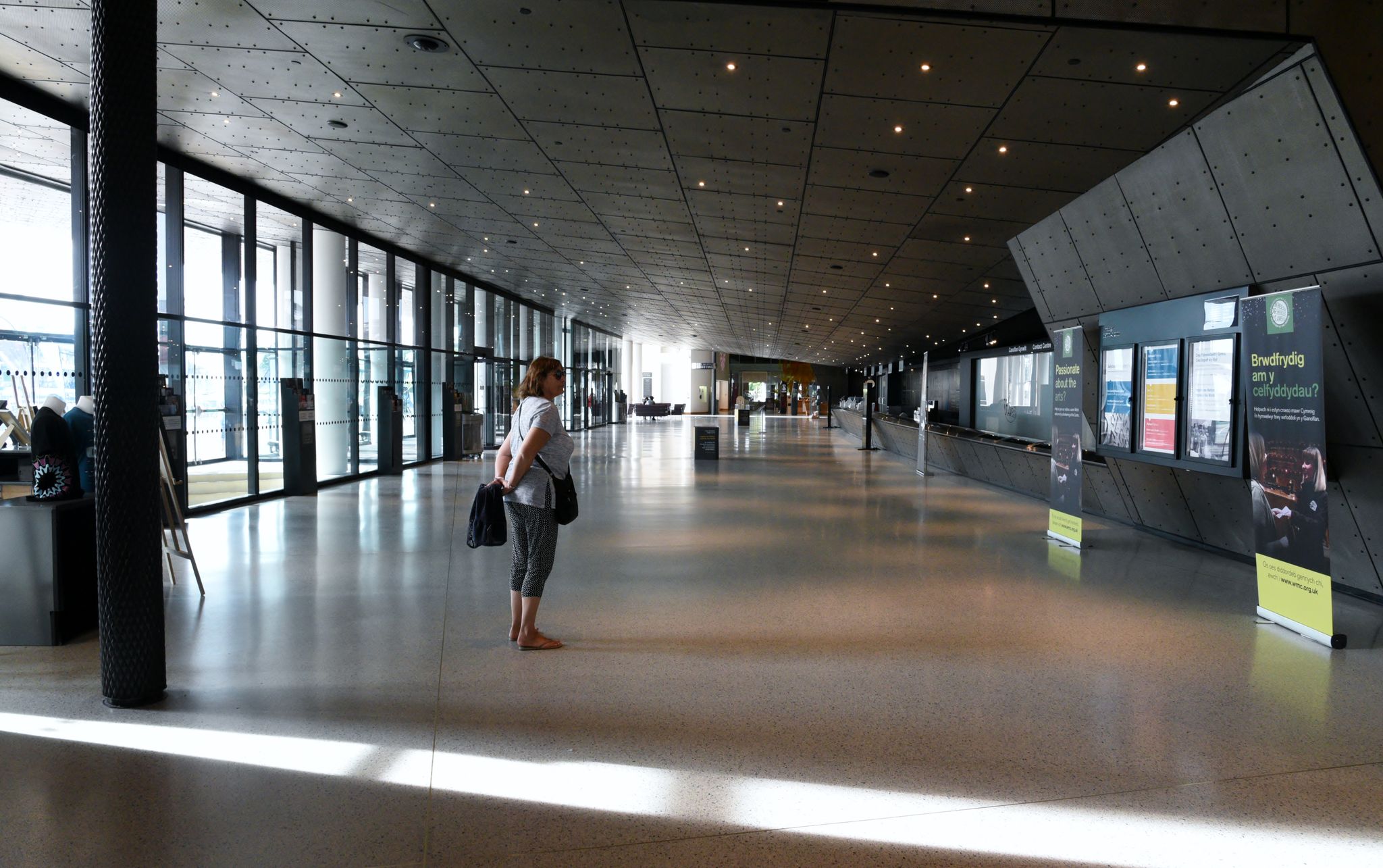 Interior hall of the Millennium building in Cardiff.