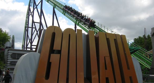 photo of Goliath is a steel roller coaster located at the Walibi Holland park in Dronten in the Netherlands.