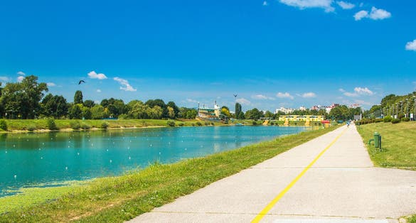 Photo of Jarun lake in Zagreb, Croatia.