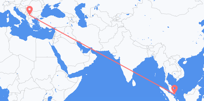 新加坡 飞往 北马其顿