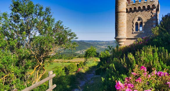 Photo of Magdalena tower in Rennes le Chateau, south of France.