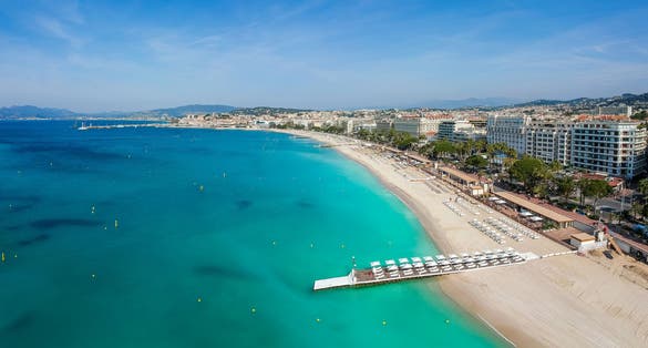 Photo of panoramic aerial view of Cannes, Cote d'Azur, France, South Europe. 