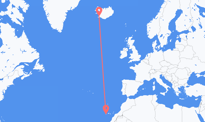 Reykjavik to Valverde