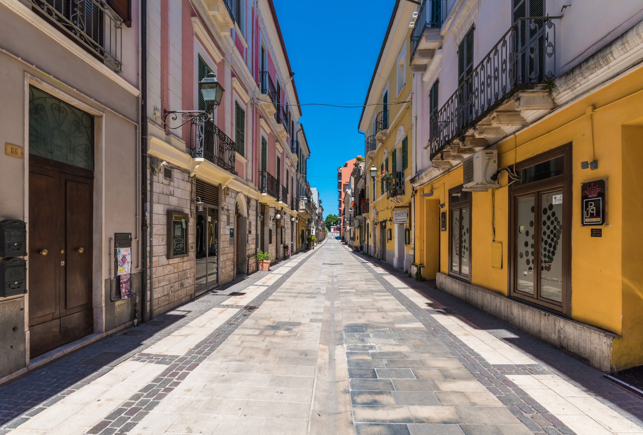 Photo of aerial view of colorful summer view of Pescara port, Italy.