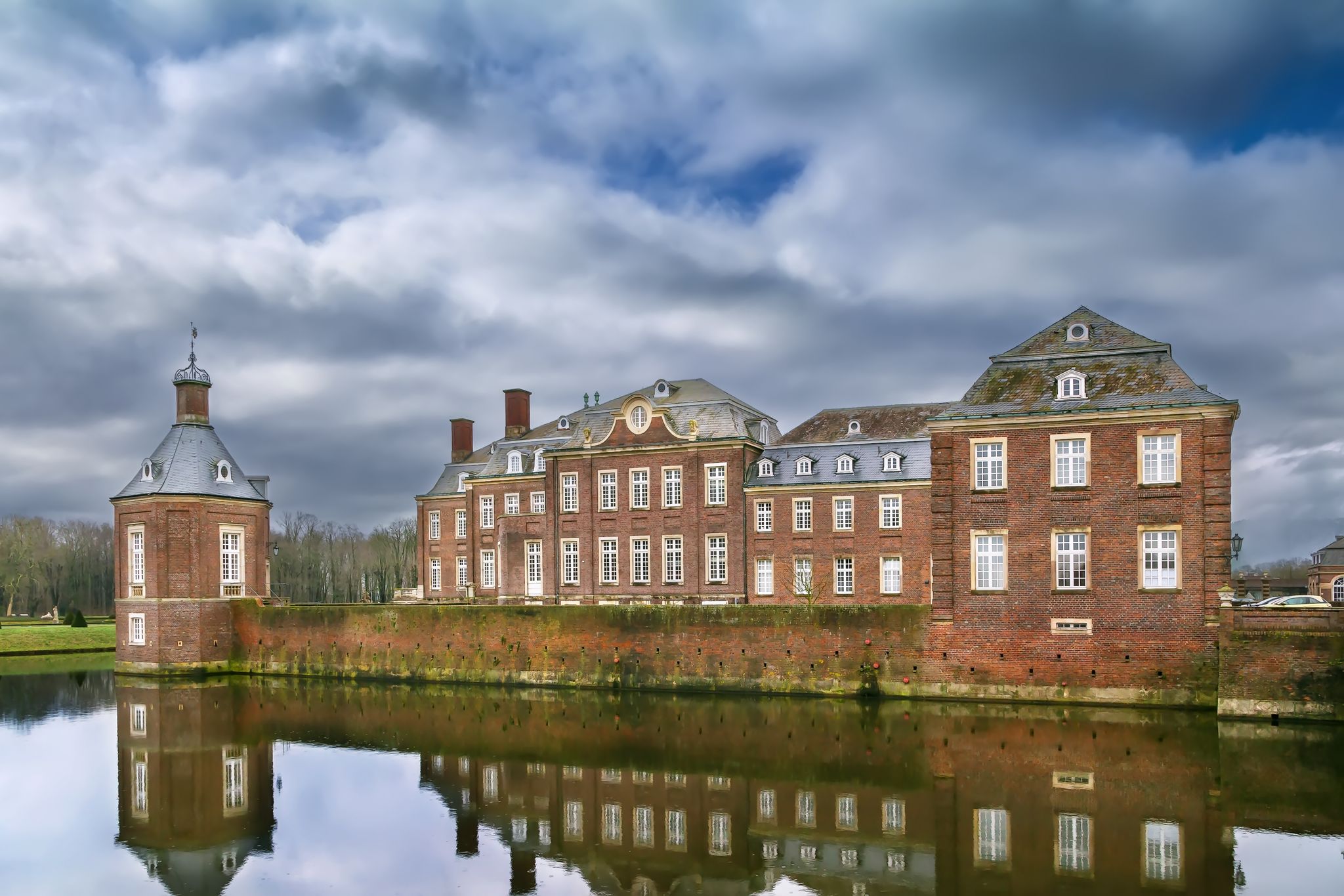 photo of view of Nordkirchen moated castle in Germany, known as the Versailles of Westphalia, Nordkirchen, Germany.