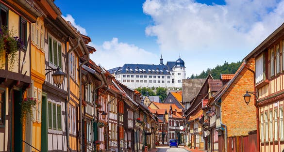 Stolberg facades in Harz mountains of Germany