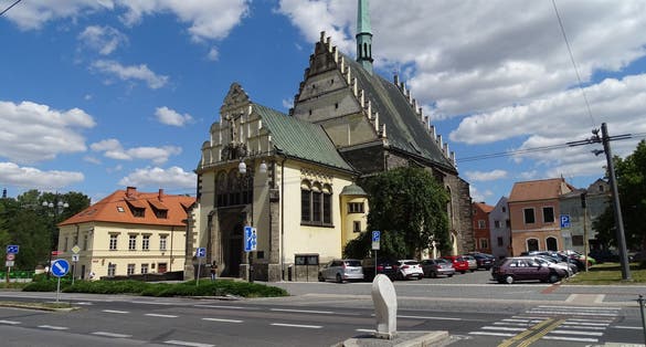 Photo of Church of Saint Bartholomew on Republic Square Parduice, Czechia.