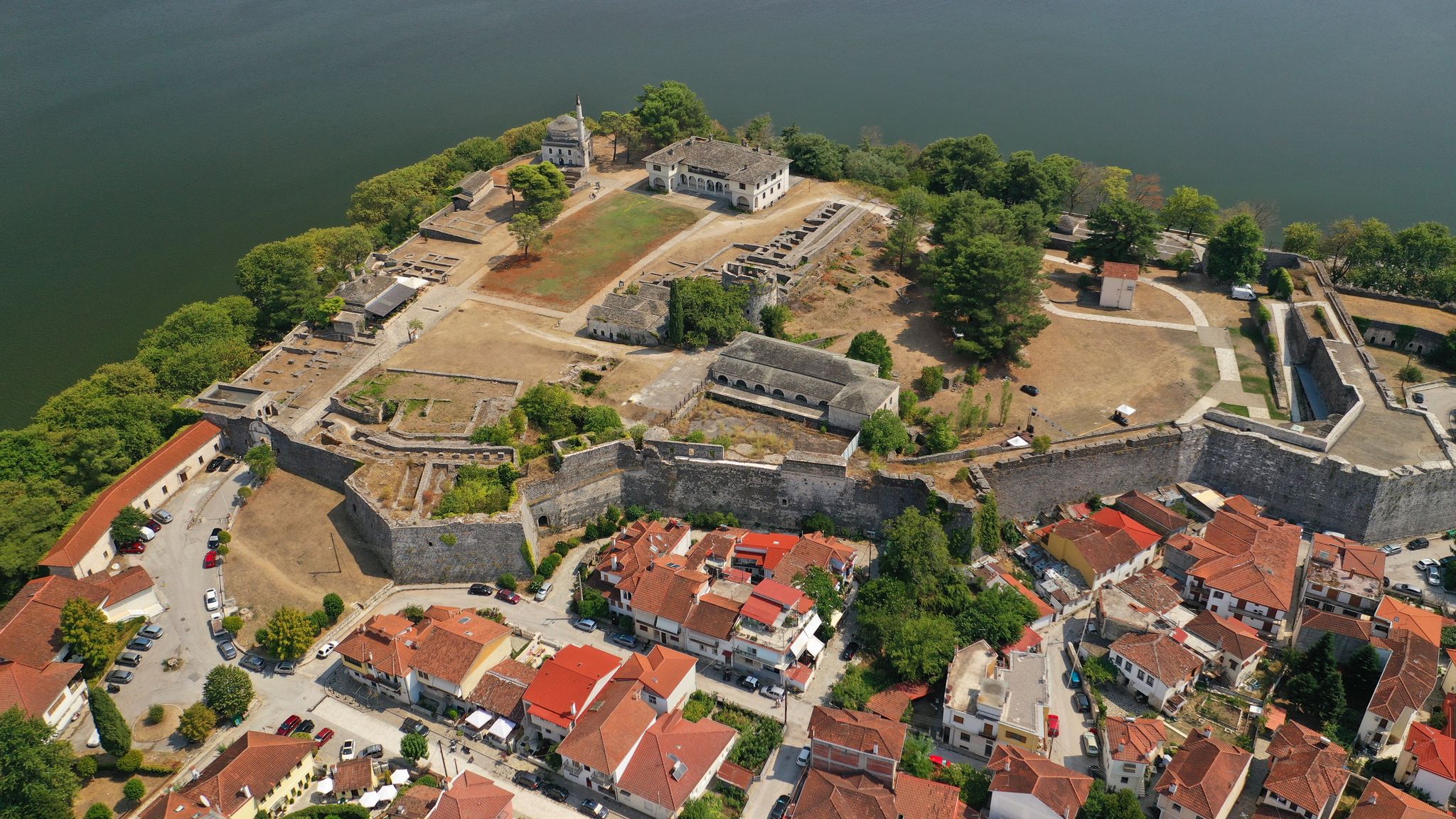 photo of Aerial drone photo of iconic castle and ancinet citadel of Ioannina featuring Byzantine Museum, Ioannina, Greece.