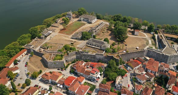 photo of Aerial drone photo of iconic castle and ancinet citadel of Ioannina featuring Byzantine Museum, Ioannina, Greece.