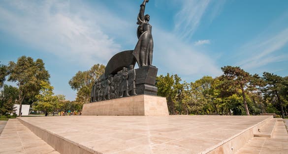  Victory Monument at City Hall Park, Constanta, Romania.