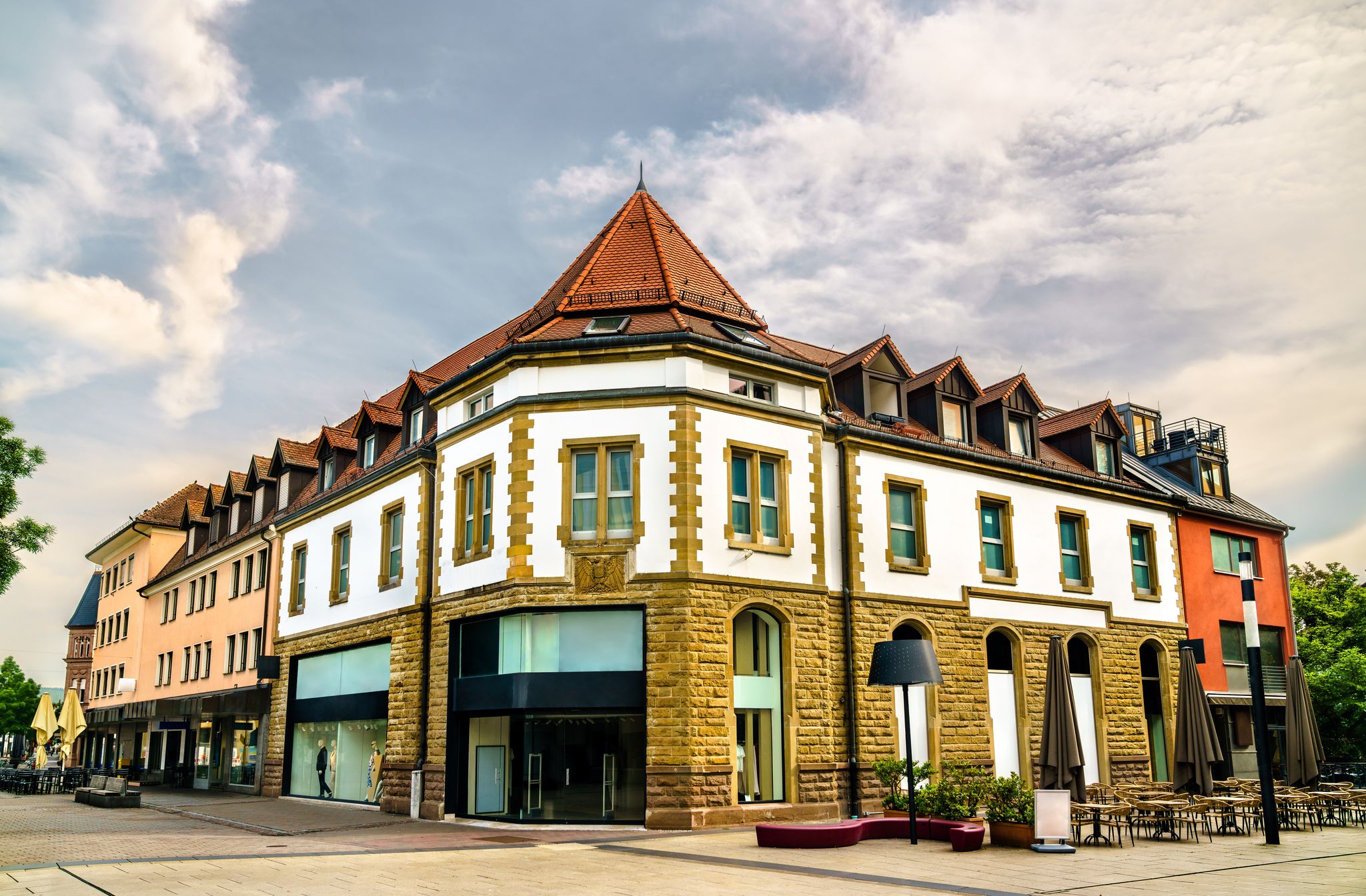 Historic buildings in the old town of Singen - Baden-Wurttemberg, Germany