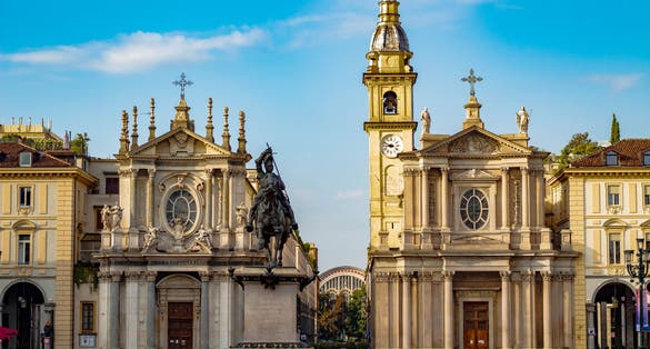 View of San Carlo square in Turin.