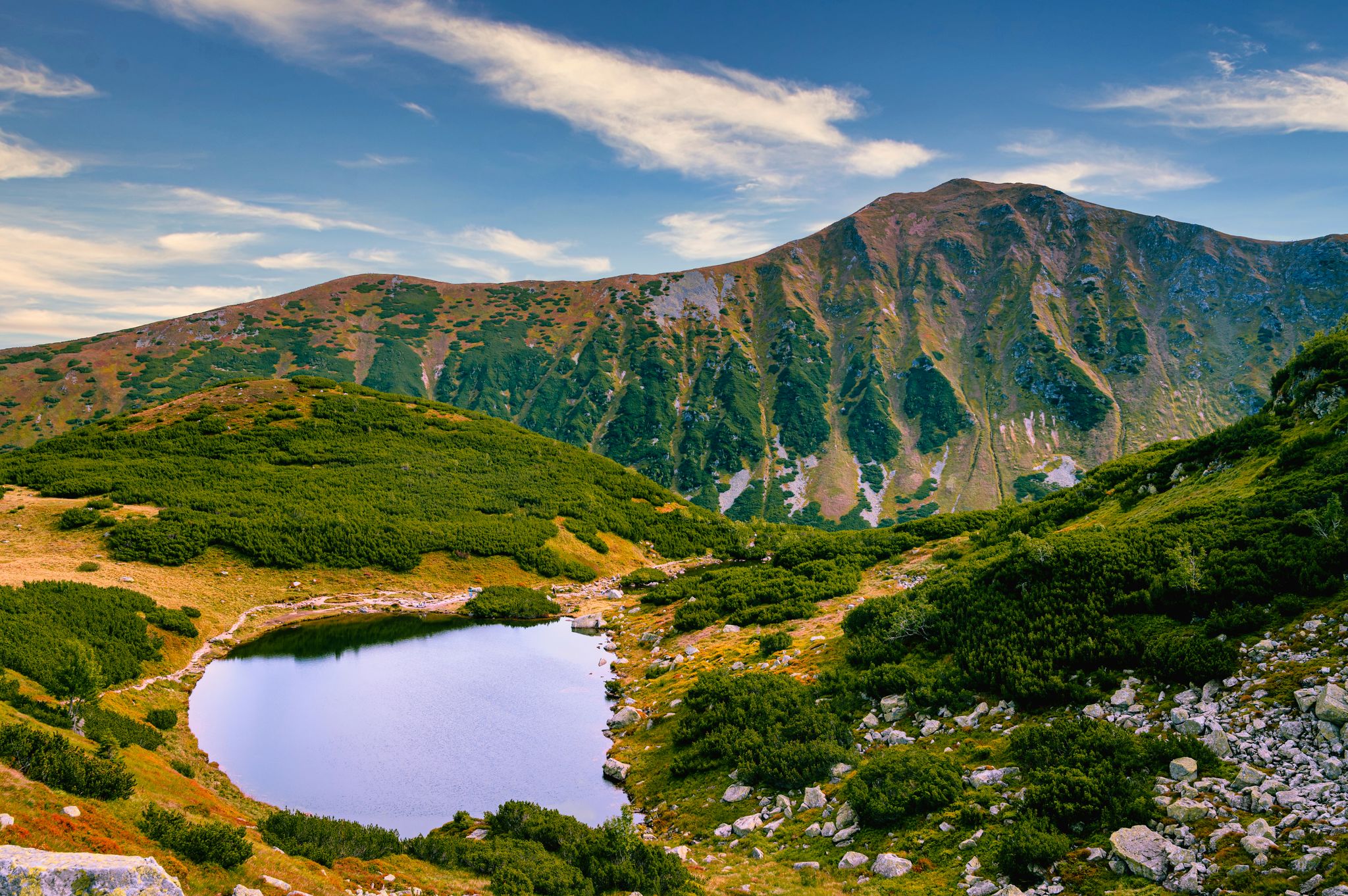 Photo of Rohacske lake in Slovakia. Western Tatras mountains, Rohace Slovakia.