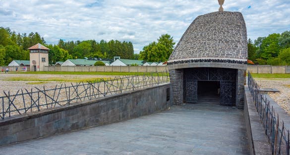 Photo of Church of Reconciliation at Dachau concentration camp in Germany.