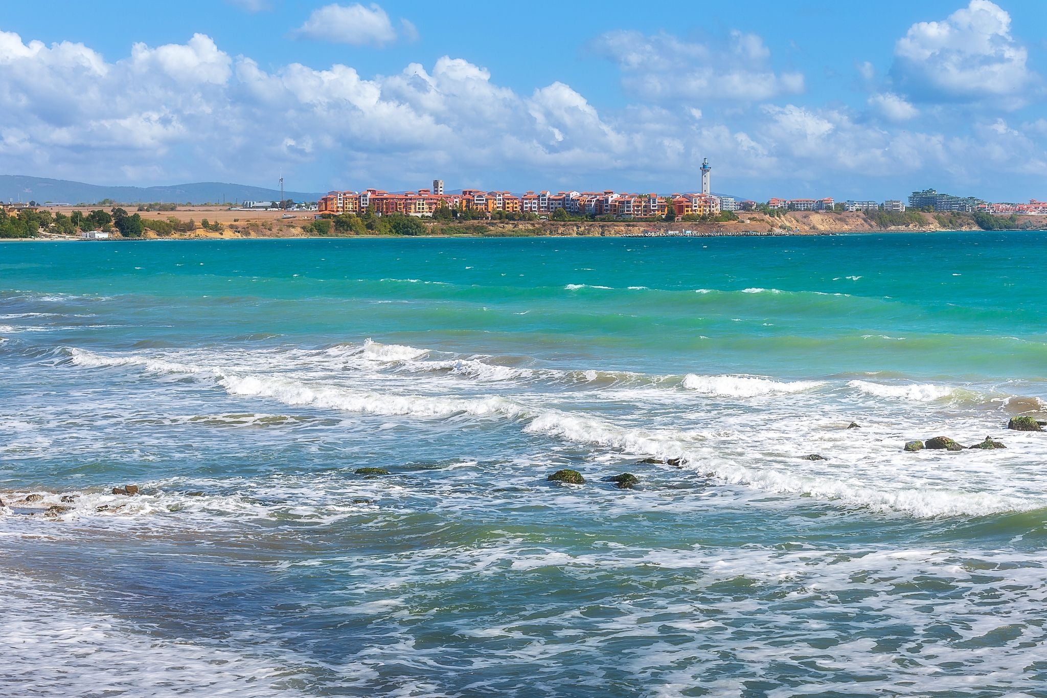 Photo of the sea resort Ravda on the Bulgarian Black Sea coast.