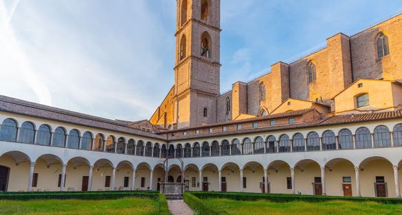photo  of view  ofcourtyard of the convent of San Domenico in Perugia, Italy.