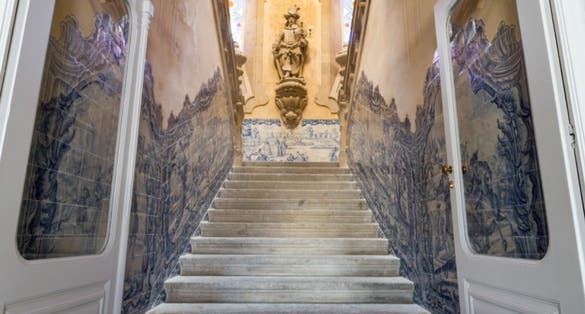 Palace of Raio (Palacio do Raio, 1754) -  Rococo style palace decorated with azulejo tiles in the center of Braga. Portugal.