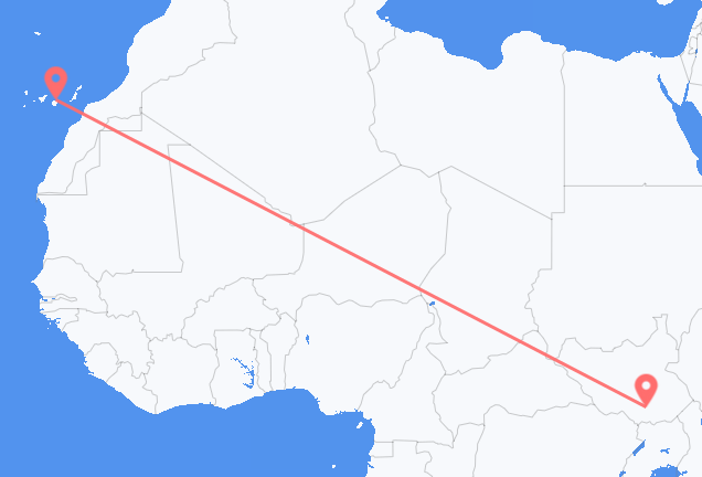 Juba nach Las Palmas de Gran Canaria