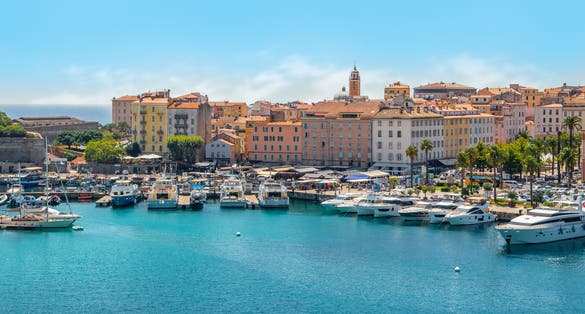 Photo of Ajaccio marina and port, Corsica Island.