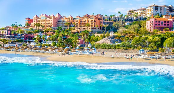 Photo of El Duque beautiful beach at Costa Adeje. Tenerife, Canary Islands, Spain.