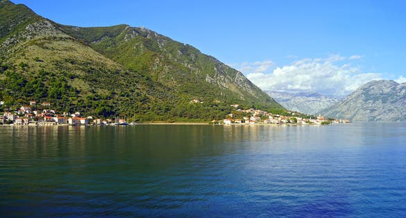 Photo of View of the Bay of Kotor from the viewpoint of the Church of St. Matthew in Dobrota (Kotor municipality, Montenegro)