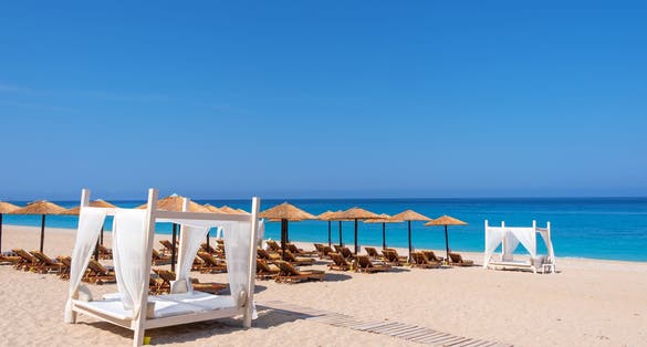 Photo of Kathisma Beach, Lefkada Island, Greece. Kathisma Beach is one of the best beaches in Lefkada Island in Ionian Sea.