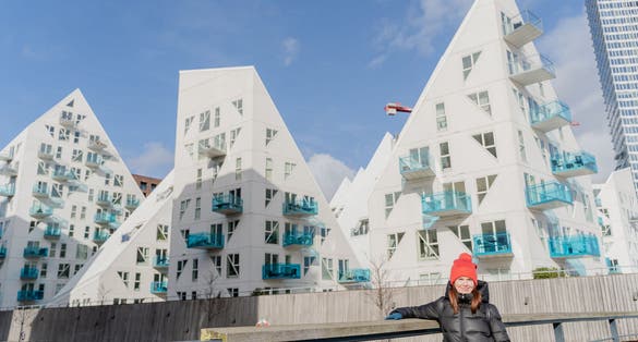Photo of modern residential buildings, Aarhus, Denmark. 