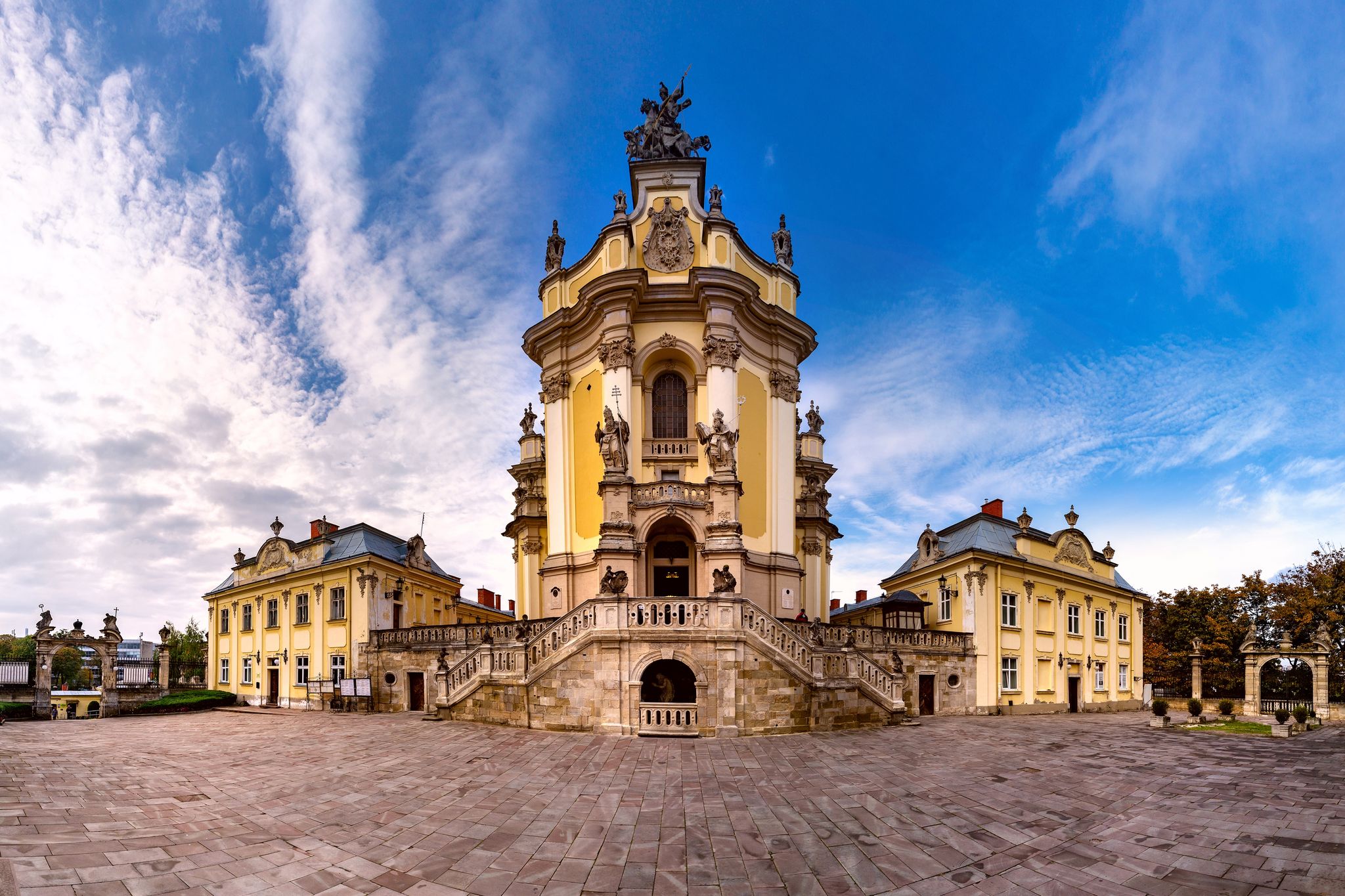 Photo of panoramic view of St George Cathedral in Lviv, Ukraine.