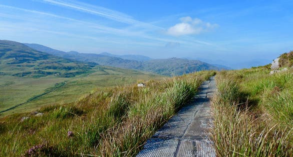 Photo of the path leading up to Torc mountain in Ireland.