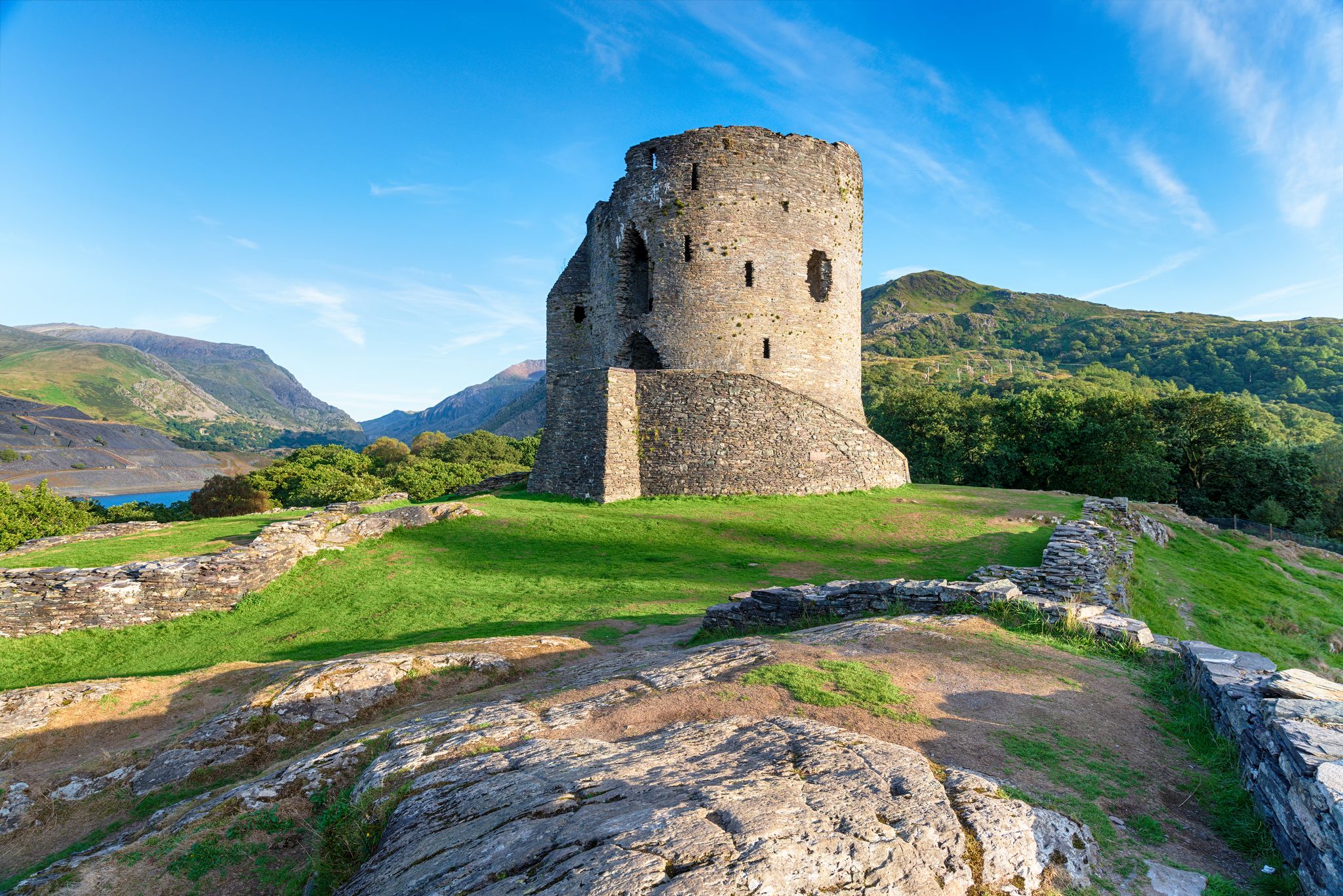 Photo of Dolbadarn Castle at Llanberis in Snowdonia National Park in Wales.