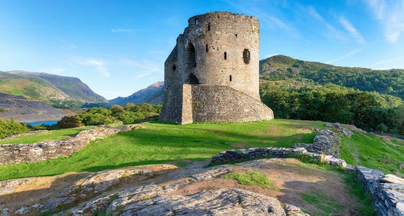 Photo of Dolbadarn Castle at Llanberis in Snowdonia National Park in Wales.