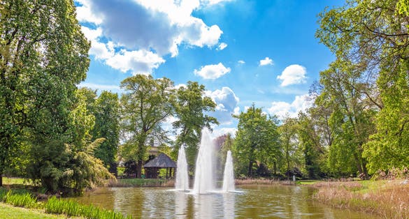 photo of Luxembourg- April 21, 2014: Water fountain in the municipal park, a public urban park in Luxembourg city.