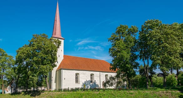 Built in 13th century Church of St. Michael is the biggest one-nave church in Estonia. Johvi, Estonia, Baltic States, Europe