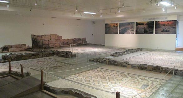 photo of view Archaeological Museum of Mytilene, mosaics from the House of Menander, Mytilene, Greece.