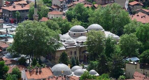 photo of view of The Ulu Mosque, located in Kutahya, Turkey, was built in 1384.