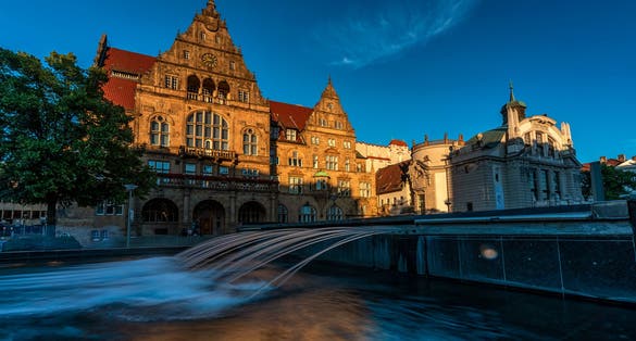 Photo of Old City Hall and Stadt Theater in Bielefeld, Germany.