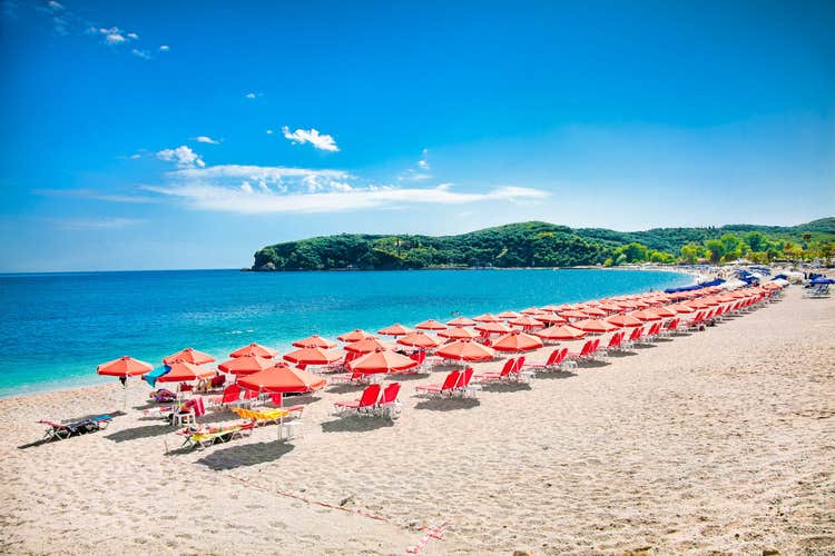 Photo of beautiful Valtos beach near Parga town of Syvota area in Greece.