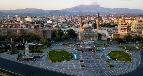 Photo of aerial view of Kayseri Castle, Turkey.