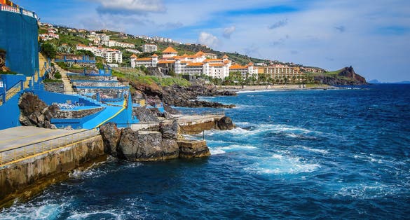 Hotel Riu Madeira in Caniço on the southern coast of Madeira island (Portugal) near Funchal - Seaside resort in the Atlantic Ocean
