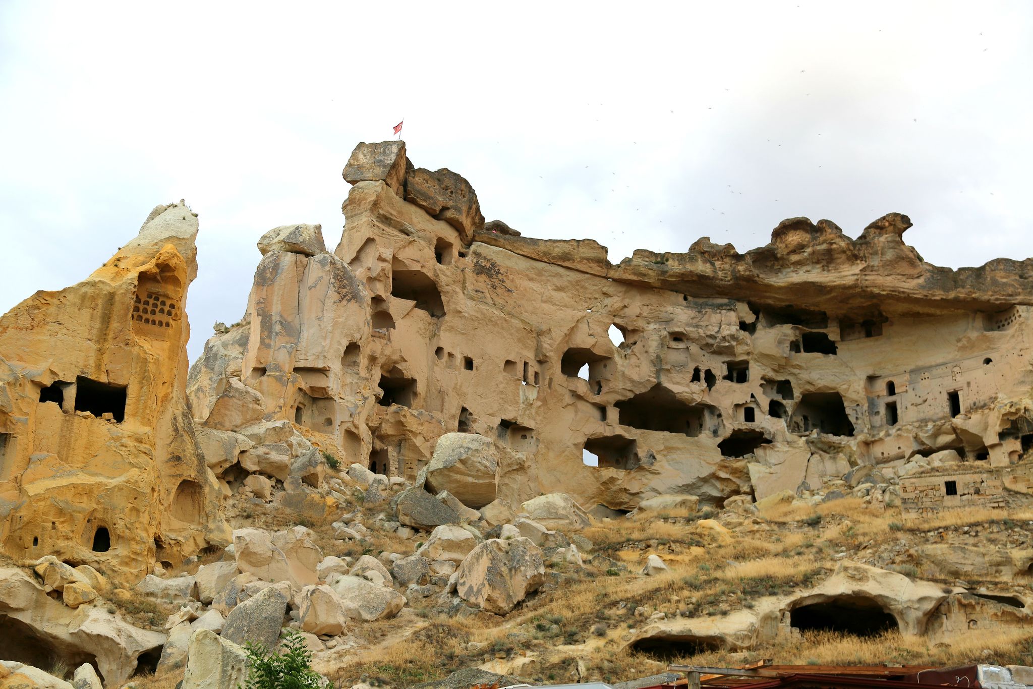 photo of Derinkuyu underground city tunnels in Cappadocia, Turkey. the largest excavated underground city in Turkey.