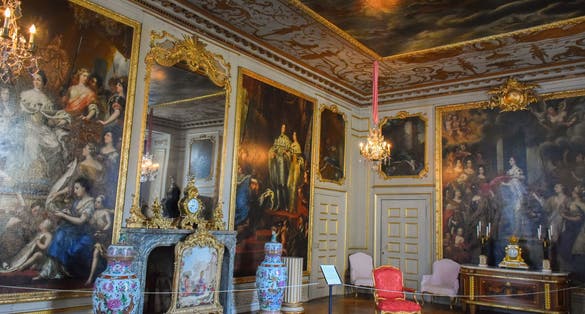 Photo of the interior of Drottningholm palace in Stockholm, Sweden.
