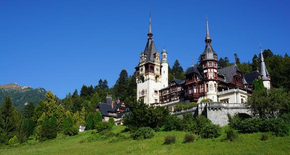 Photo of Peles Castle in Sinaia, Romania.